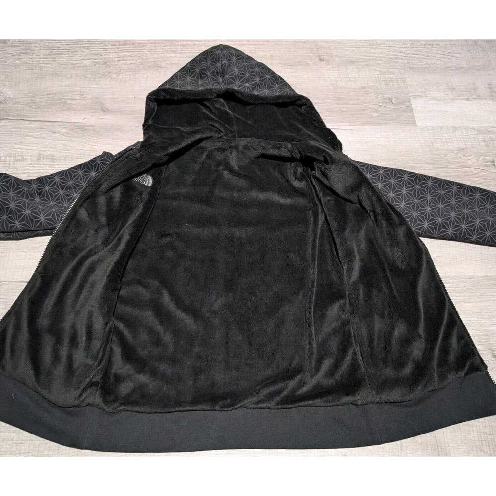 The North Face Womens Heavy Reversible Sweatshirt Jacket Fits Sz M Plush Black - Picture 3 of 11